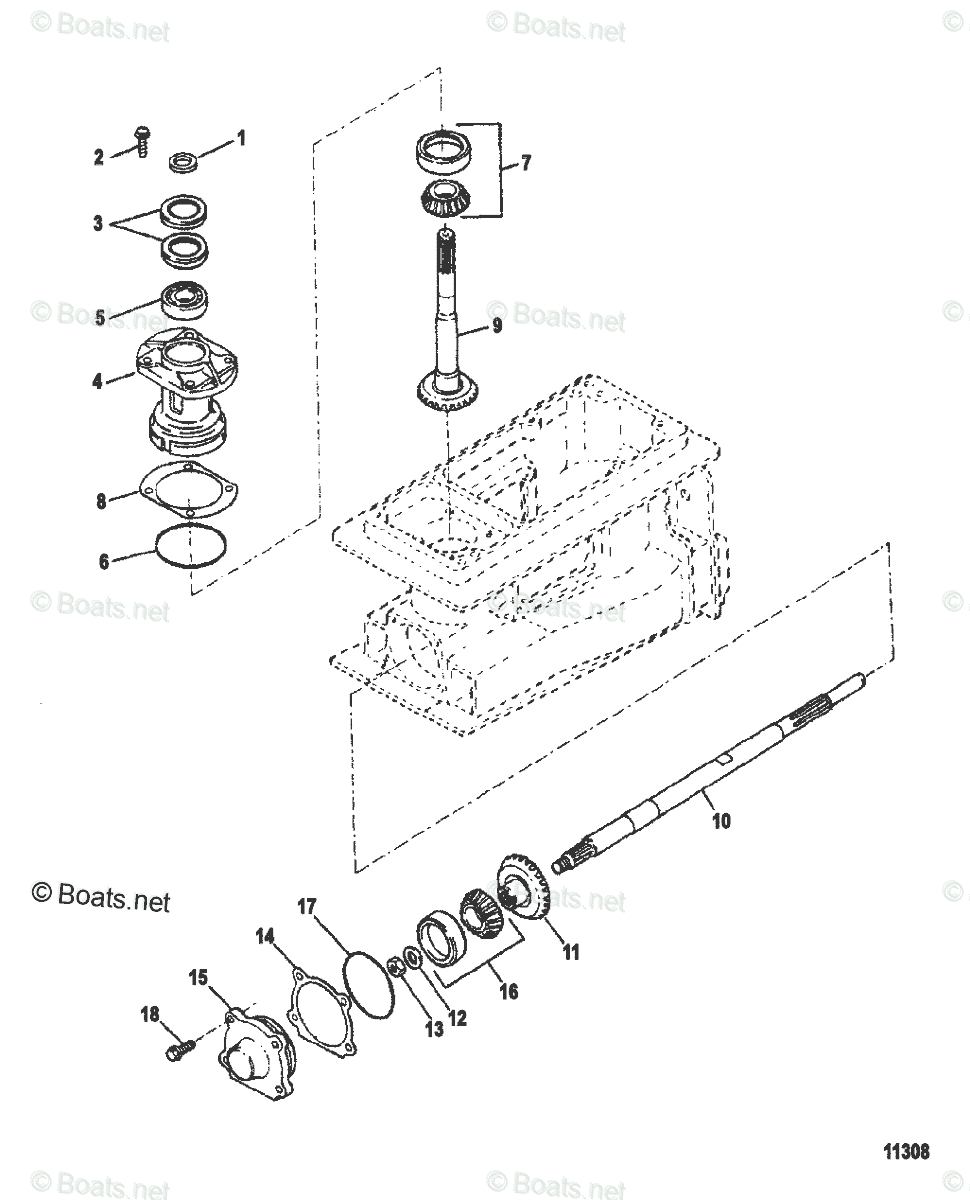 Mercury Sportjet Jet Drive 90HP OEM Parts Diagram for Pinion And ...