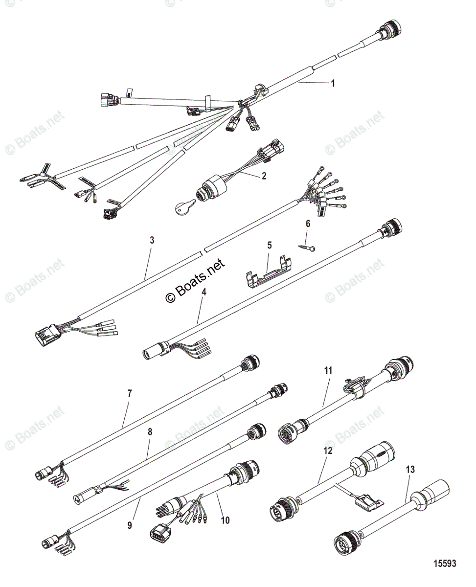 Mercury Rigging Parts & Accessories Electrical OEM Parts Diagram For ...