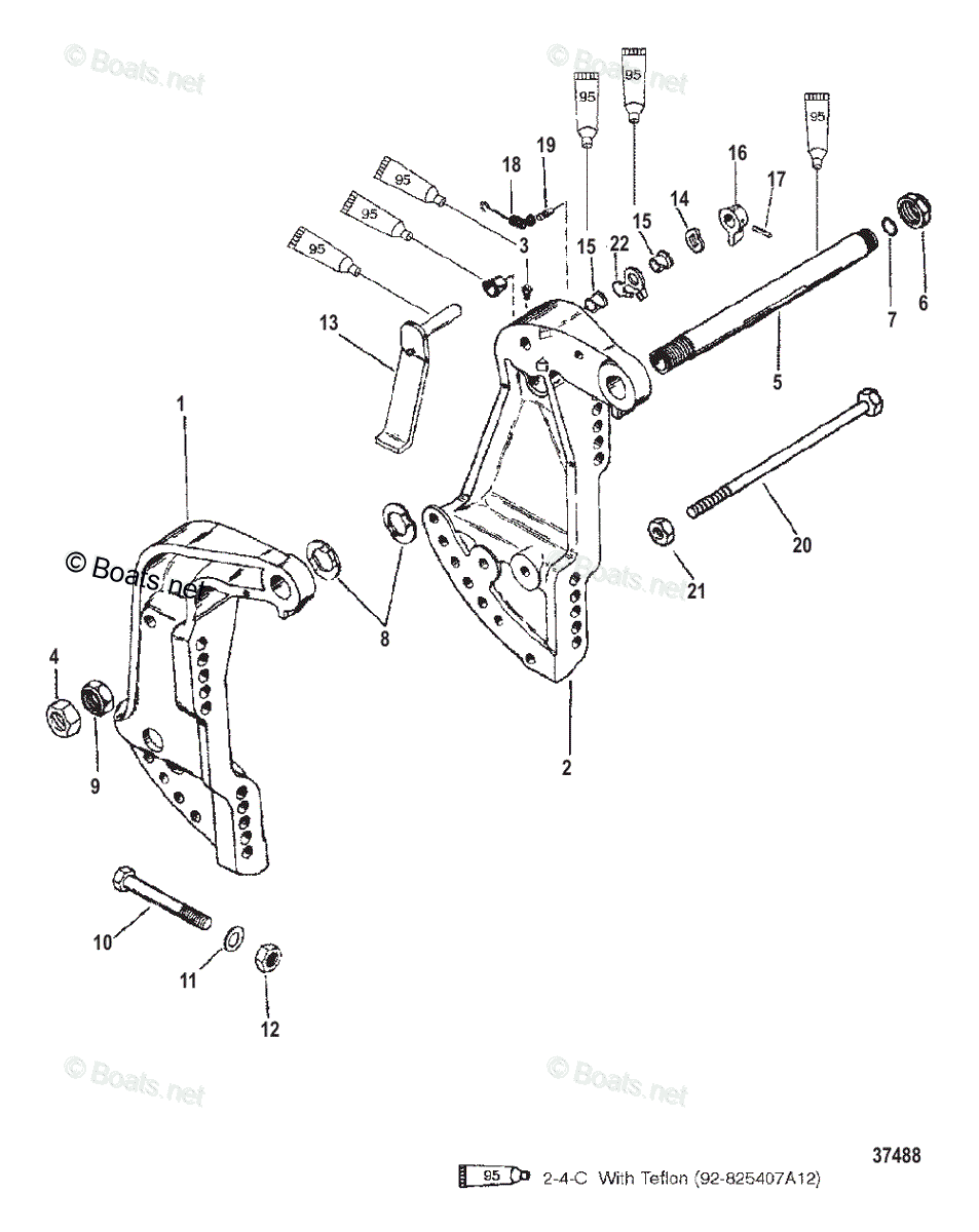 Mercury Outboard 150HP OEM Parts Diagram For Transom Brackets(S/N ...