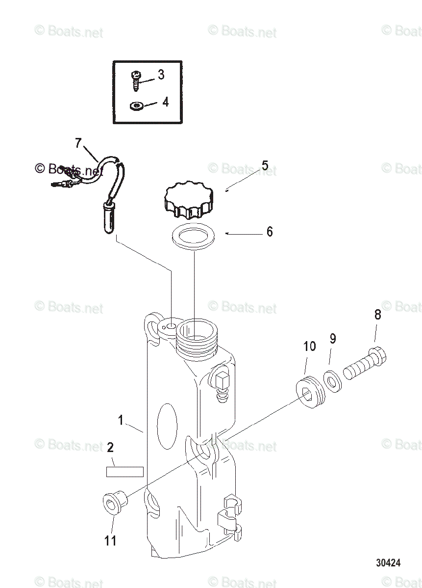 Mercury Outboard 225HP OEM Parts Diagram for Oil Injection Components ...