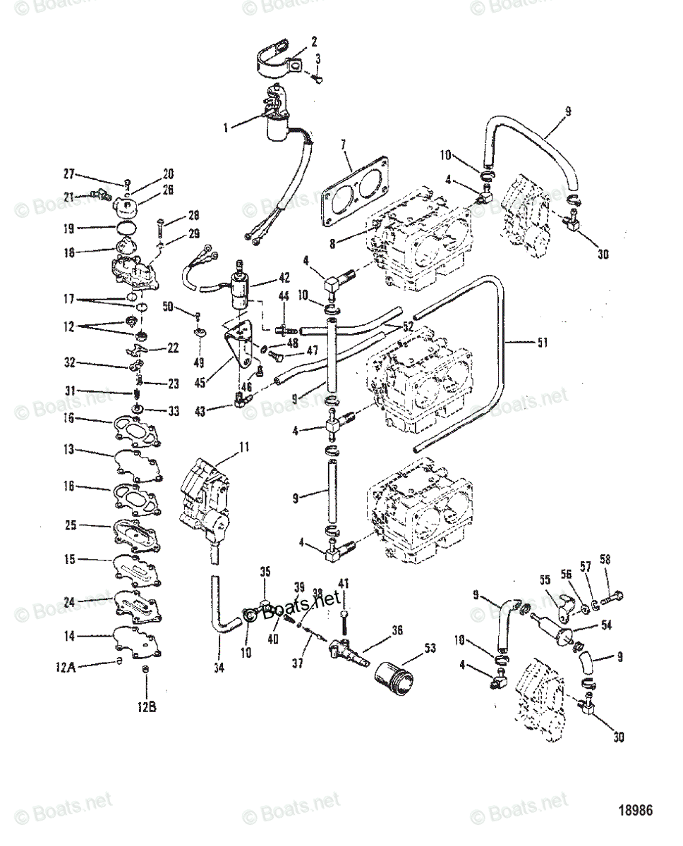 Mercury Outboard 200HP OEM Parts Diagram for Fuel Pump(Design II ...