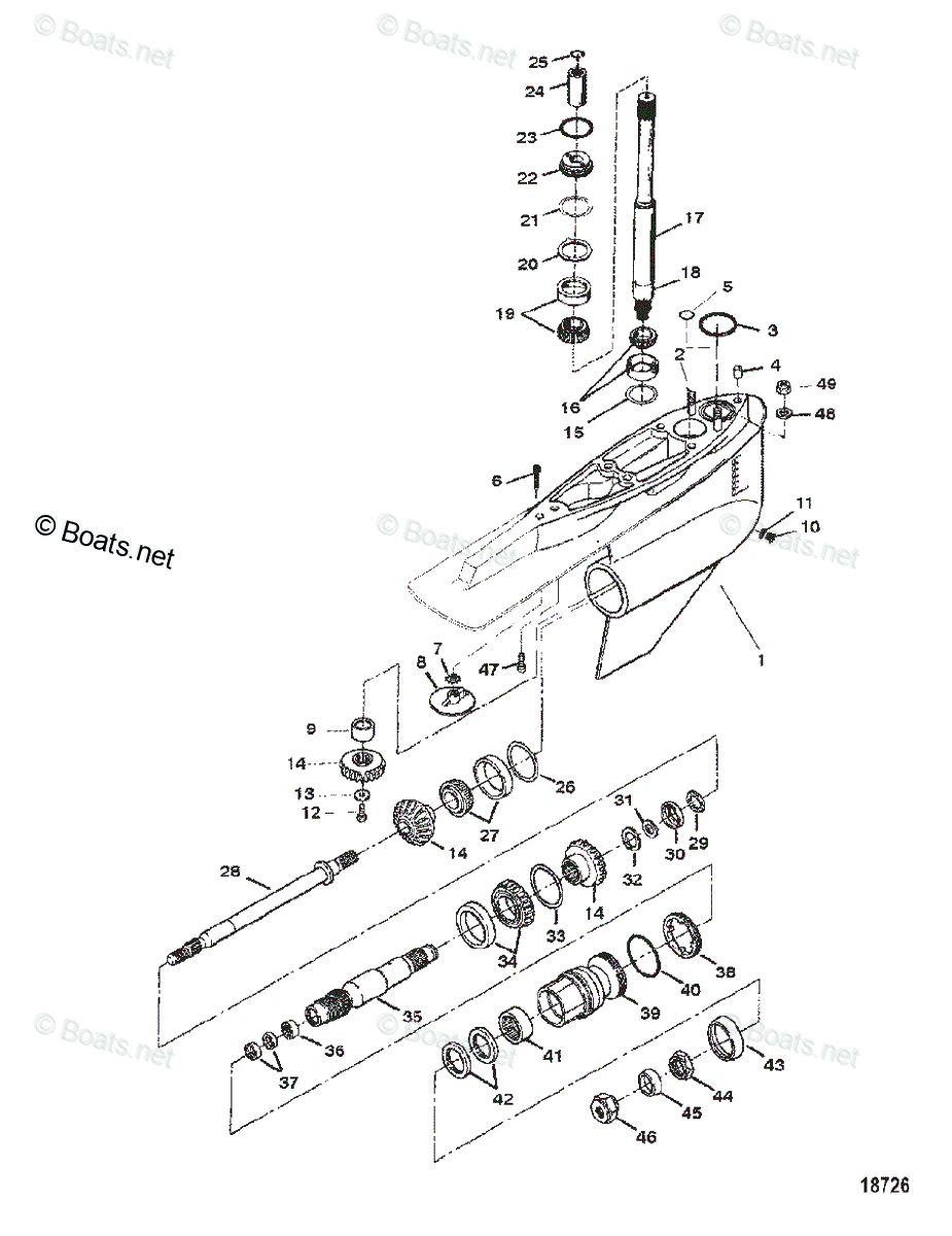 Mercruiser Sterndrive Outdrives OEM Parts Diagram For GEAR HOUSING ...