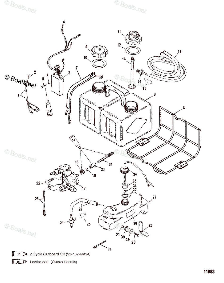 Mercury Outboard 150HP OEM Parts Diagram for Oil Injection Components ...