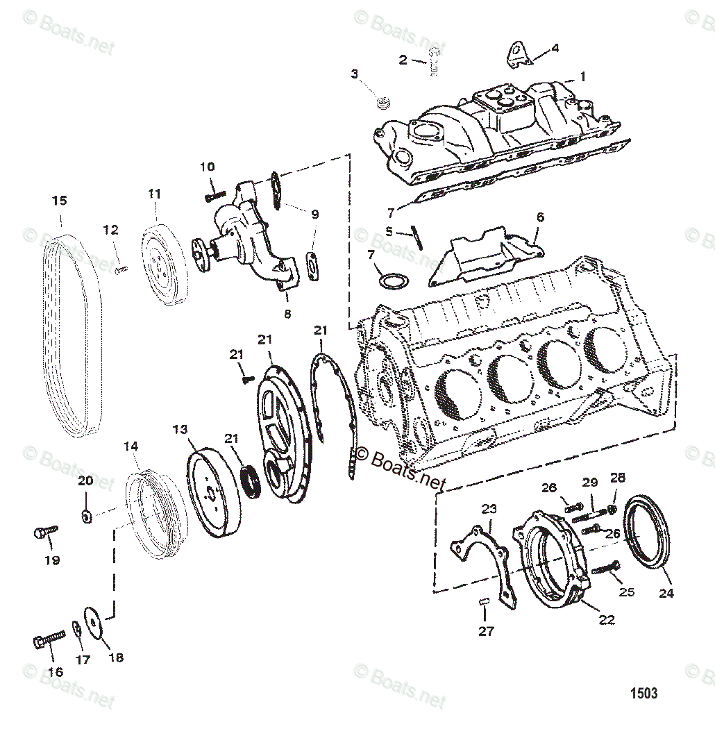 Mercruiser Inboard Gas Engines OEM Parts Diagram for INTAKE MANIFOLD ...