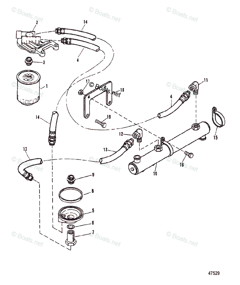 Mercruiser Sterndrive Gas Engines Oem Parts Diagram For Oil Filter And 