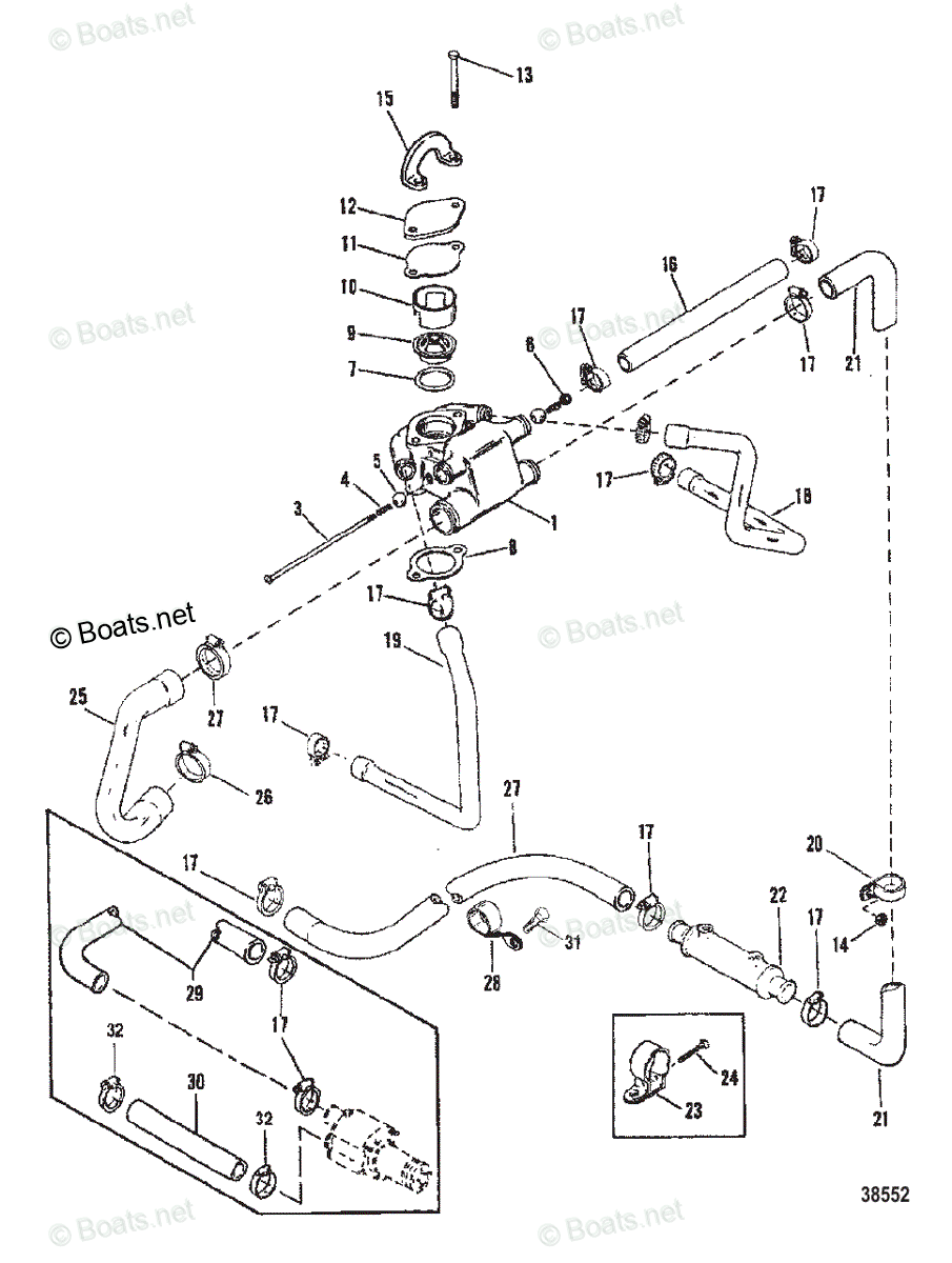 Mercruiser Sterndrive Gas Engines OEM Parts Diagram For STANDARD ...