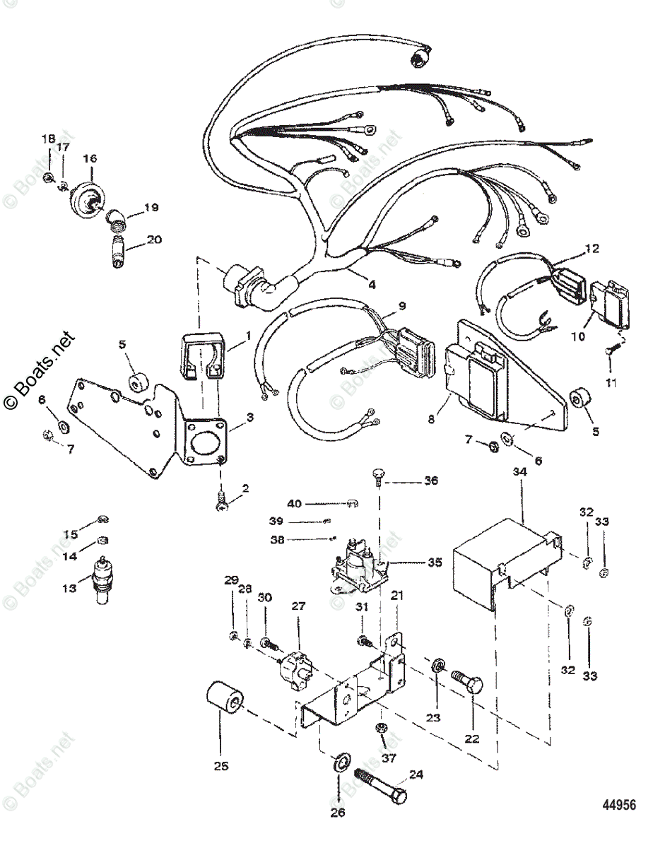 Mercruiser Inboard Gas Engines OEM Parts Diagram for WIRING HARNESS AND