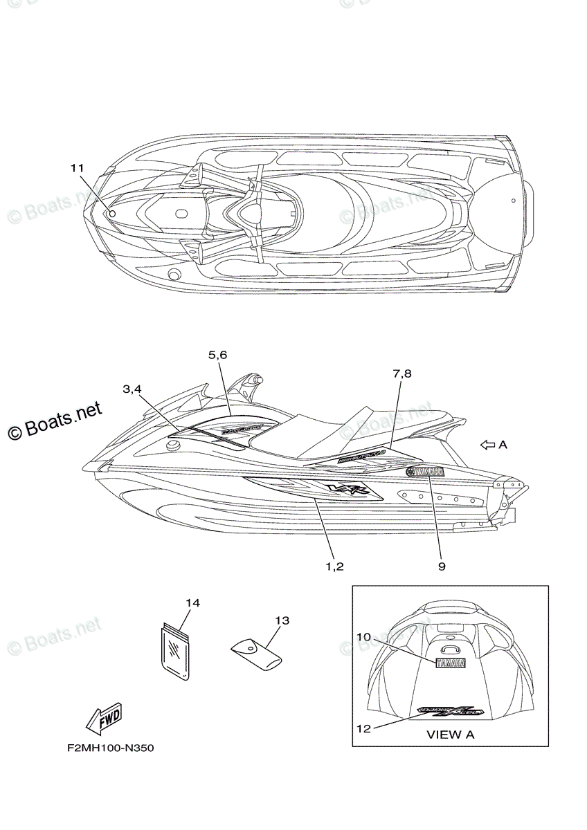 Yamaha Waverunner 2014 OEM Parts Diagram for Graphics