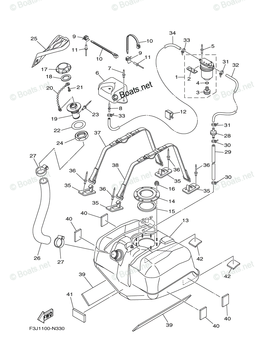 Yamaha Waverunner 2018 OEM Parts Diagram for FUEL TANK | Boats.net