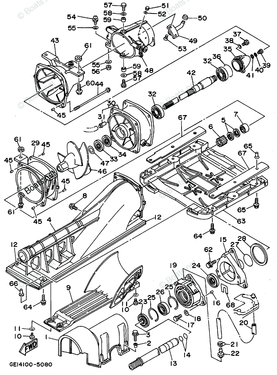 Yamaha Waverunner 1995 OEM Parts Diagram for Jet Unit 1 | Boats.net