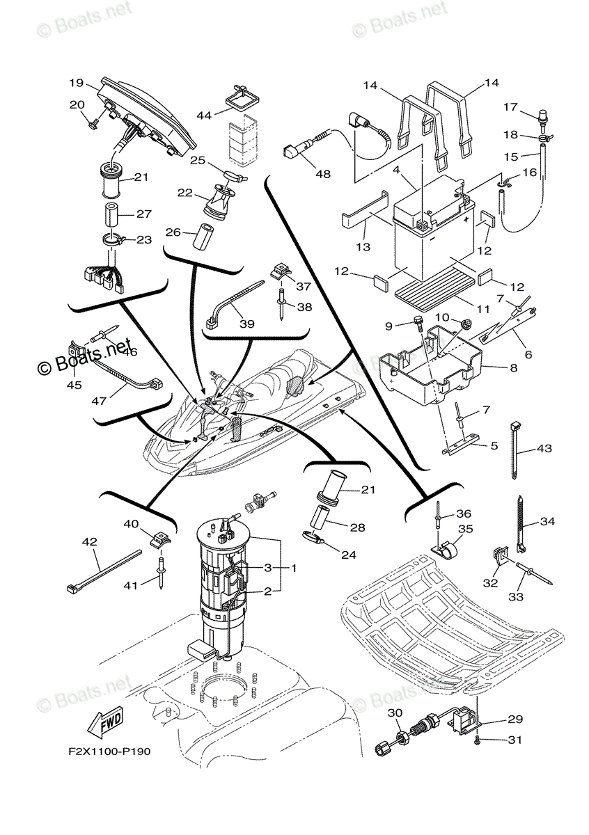 Yamaha Waverunner 2015 OEM Parts Diagram for ELECTRICAL 3 | Boats.net