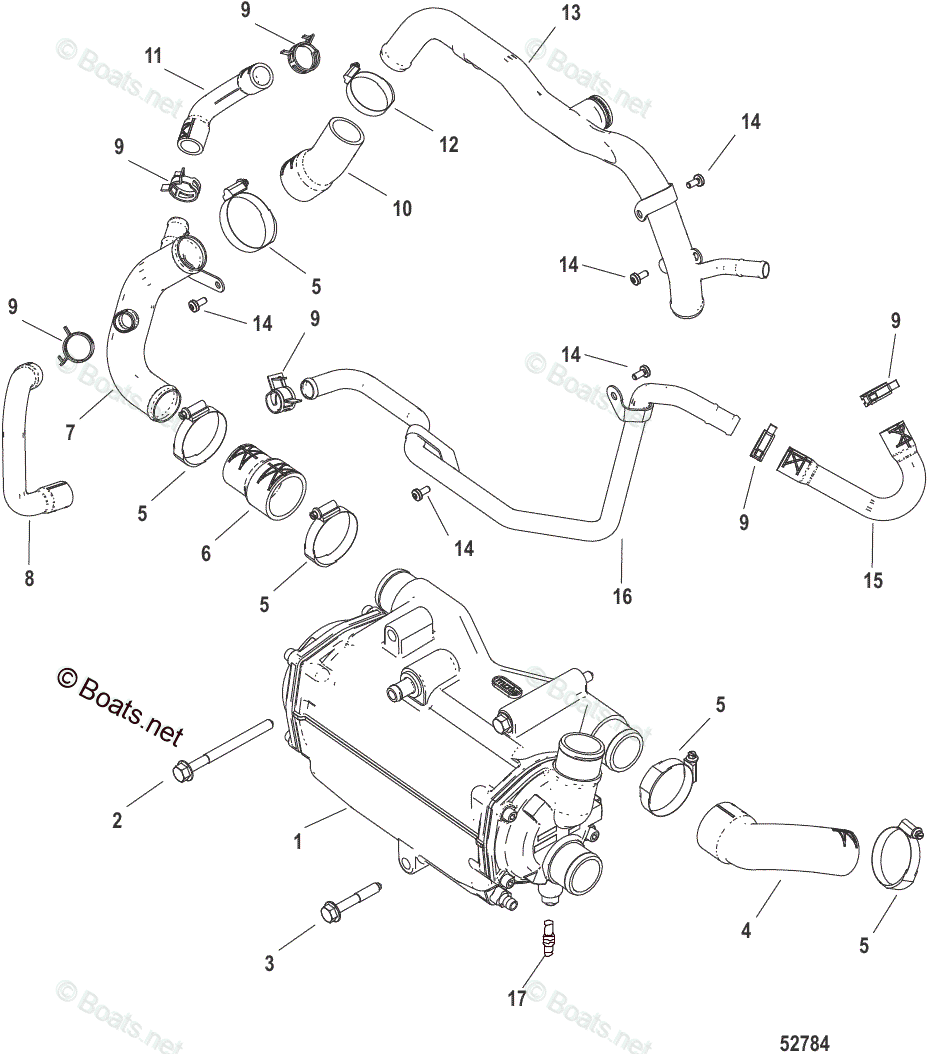 Mercruiser Sterndrive Diesel Engines OEM Parts Diagram for HEAT