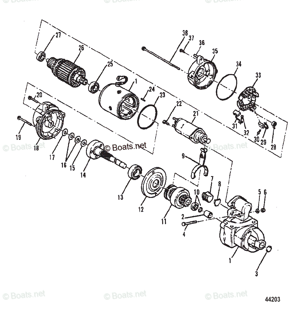 Mercruiser Sterndrive Diesel Engines OEM Parts Diagram For STARTER ...