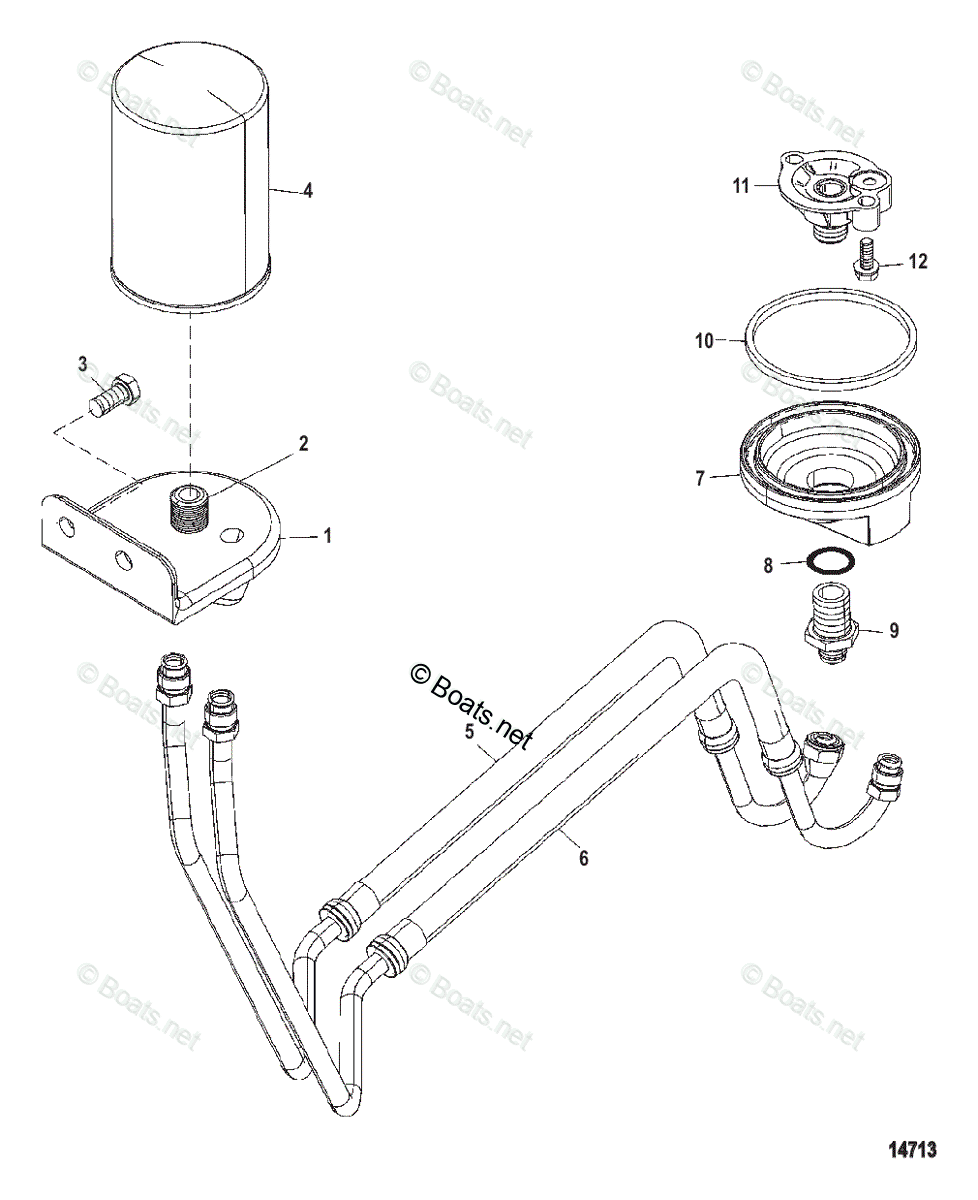 Mercruiser Sterndrive Gas Engines OEM Parts Diagram for REMOTE OIL
