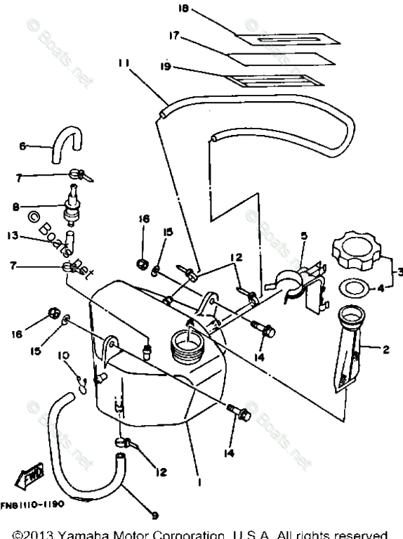 Yamaha Waverunner 1993 OEM Parts Diagram for Oil Tank (For Oil