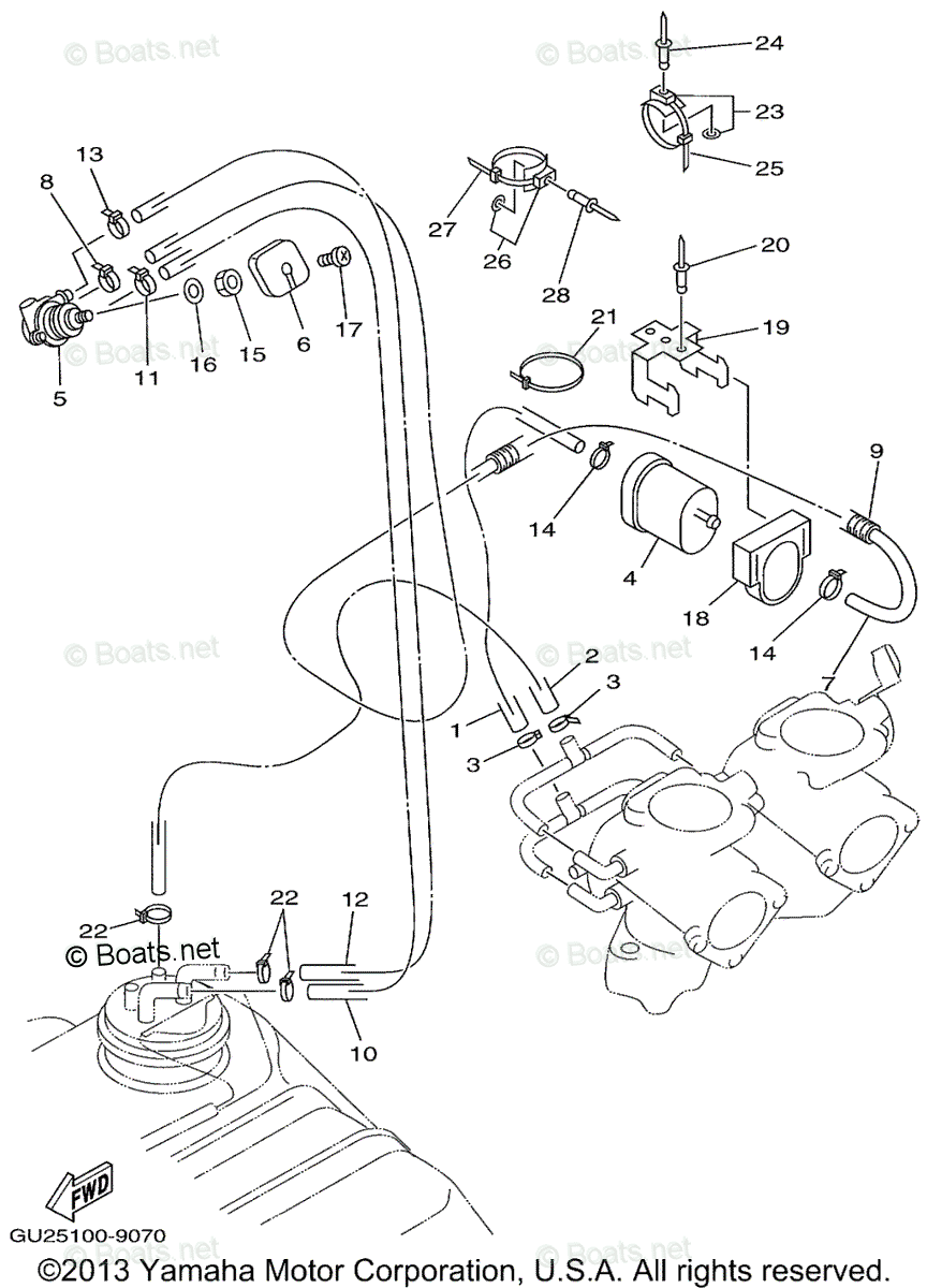 Yamaha Waverunner 1999 OEM Parts Diagram for Fuel | Boats.net