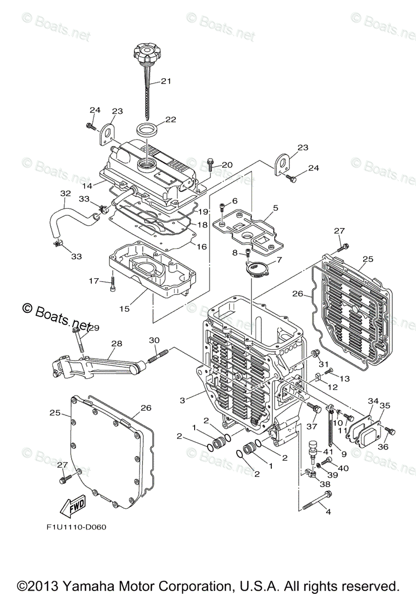 Yamaha Boats 2006 OEM Parts Diagram for Oil Cooler