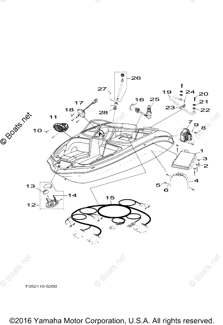 Yamaha Boats 2017 OEM Parts Diagram for ELECTRICAL 3