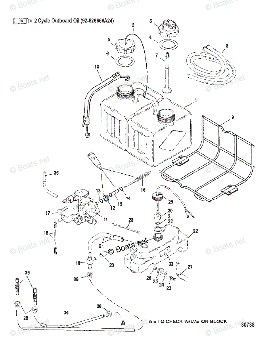 Mercury Outboard 150HP OEM Parts Diagram for Oil Injection Components ...