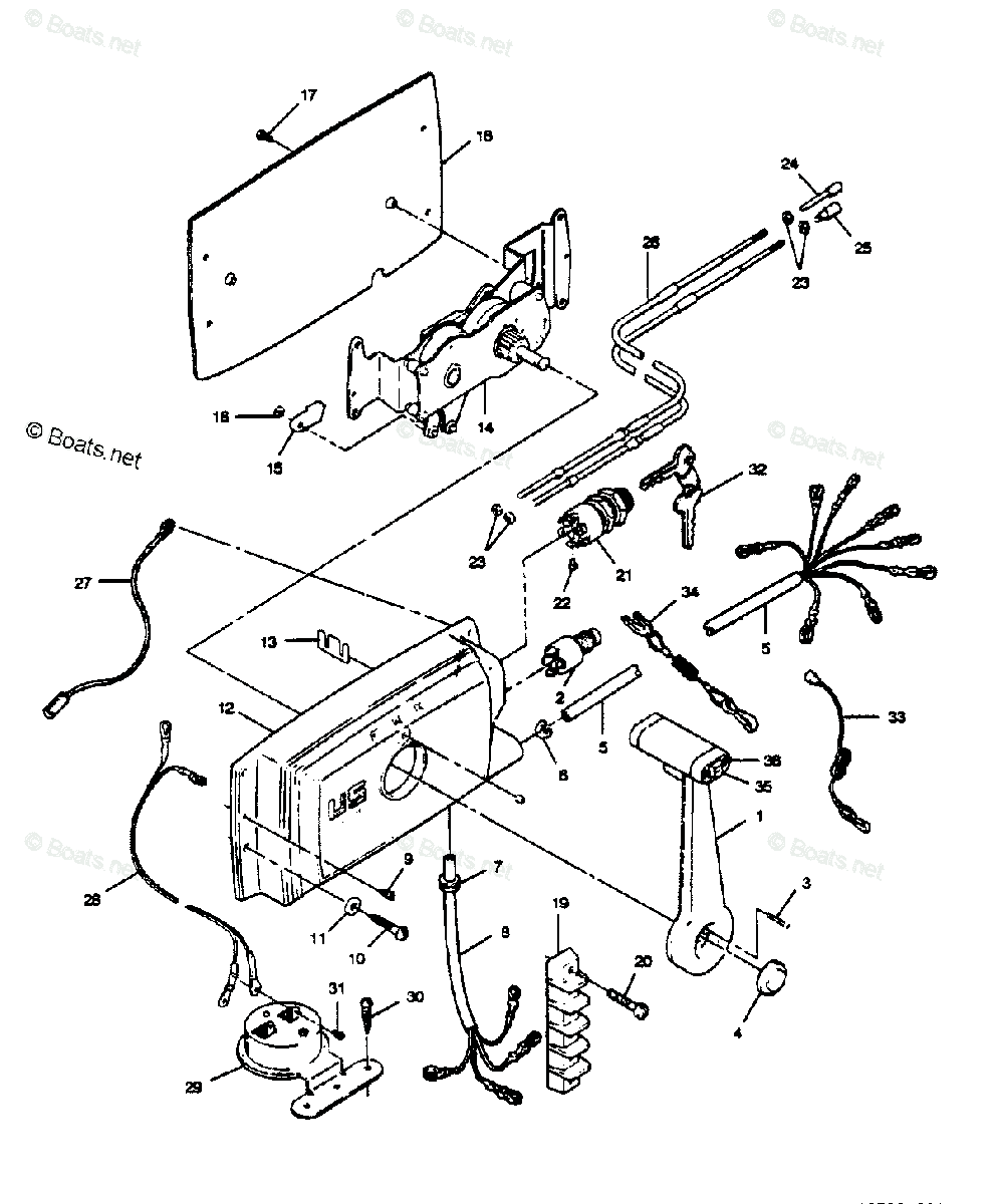 Force Outboard 1989 OEM Parts Diagram for Remote Control | Boats.net