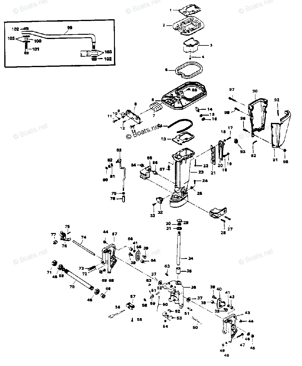 Force Outboard 1984 OEM Parts Diagram for MOTOR LEG