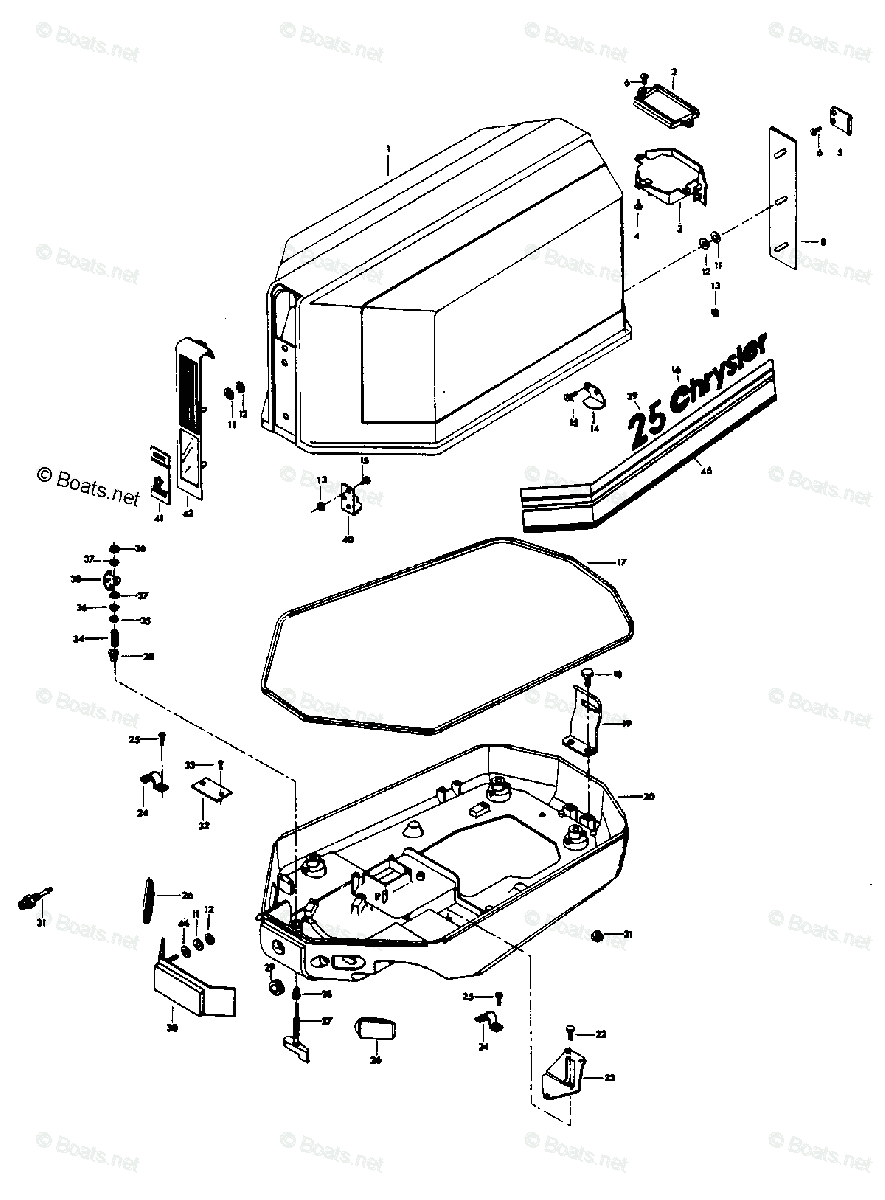 Mercury Chrysler Outboard Parts by HP & Model 25HP OEM Parts Diagram