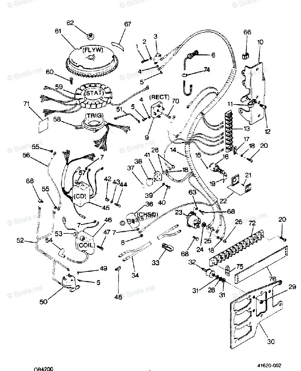 Force Outboard 1988 OEM Parts Diagram for Electrical Components | Boats.net