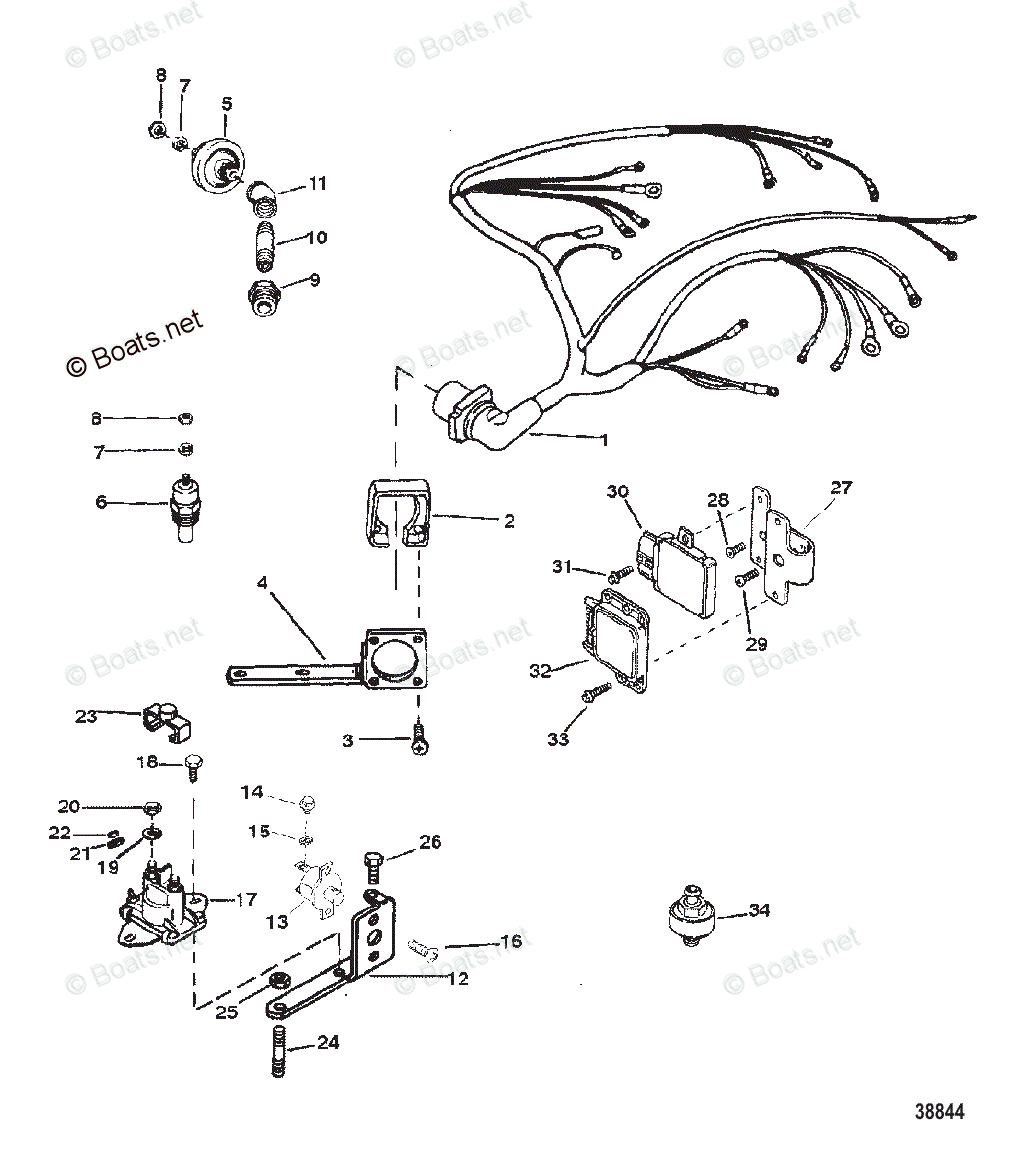 Mercury MerCruiser Inboard Parts by Size & Serial Gas OEM Parts Diagram