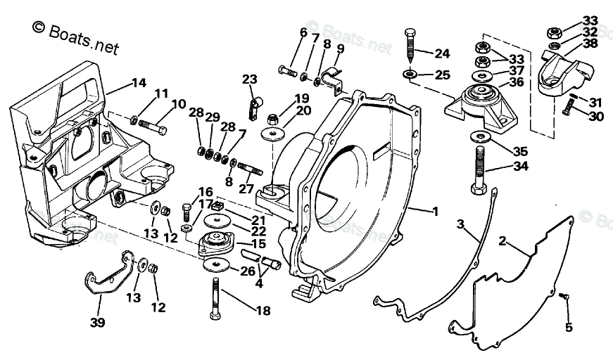 OMC Sterndrive 4.30L 262 CID V6 OEM Parts Diagram for Transom Plate ...