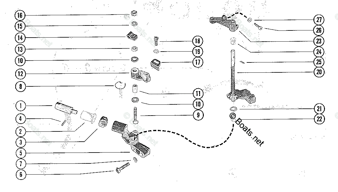 Mercury Outboard 9.8HP OEM Parts Diagram for Throttle Control Linkage