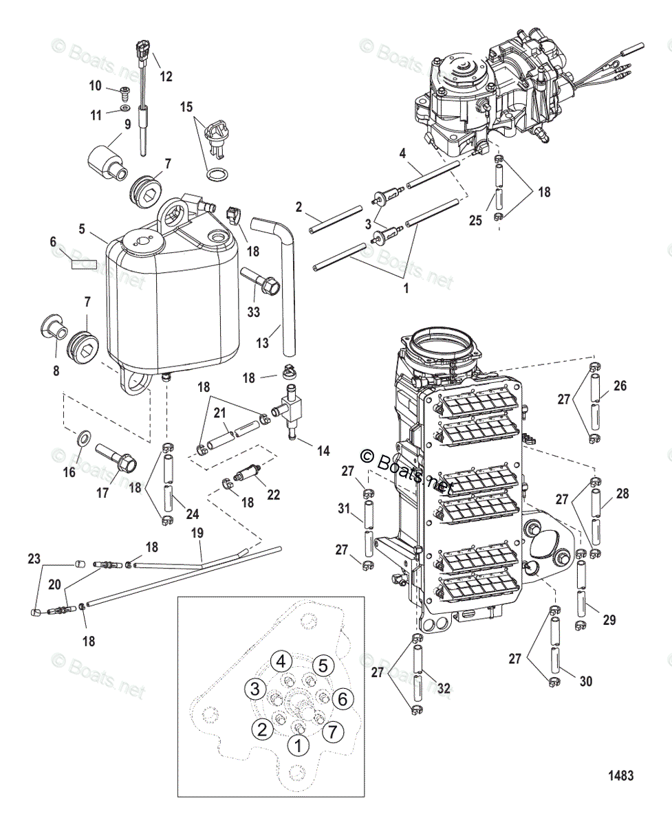 Mercury Outboard 200HP OEM Parts Diagram for OILING SYSTEM | Boats.net
