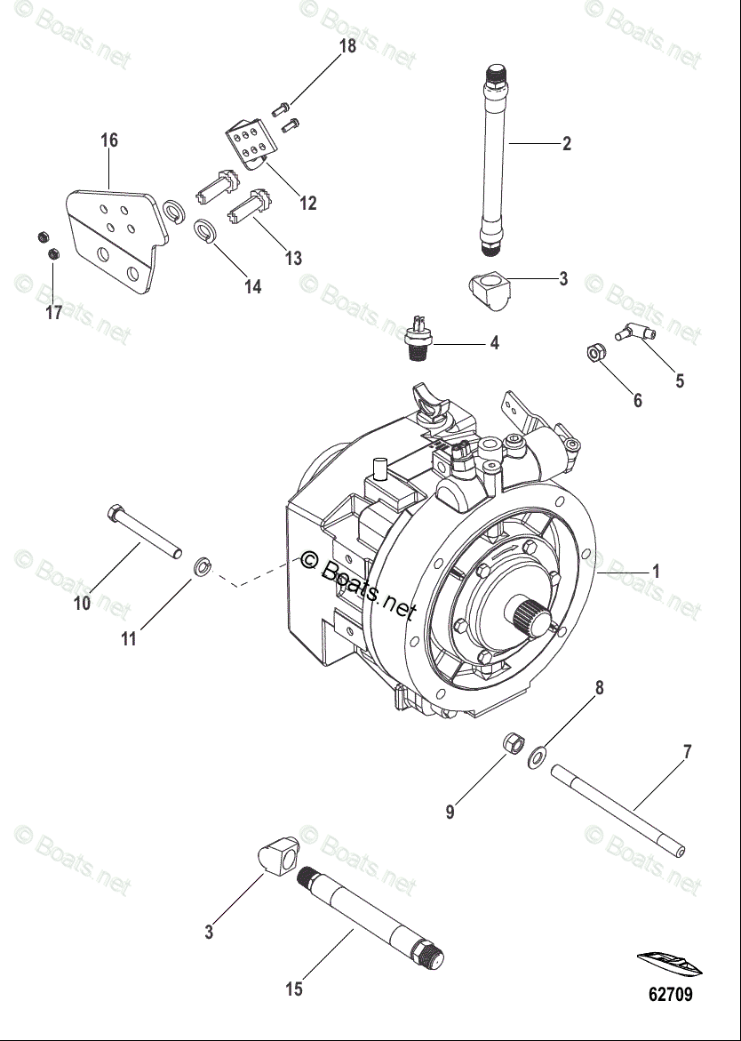 Mercury MerCruiser Inboard Parts by Size & Serial Gas OEM Parts Diagram