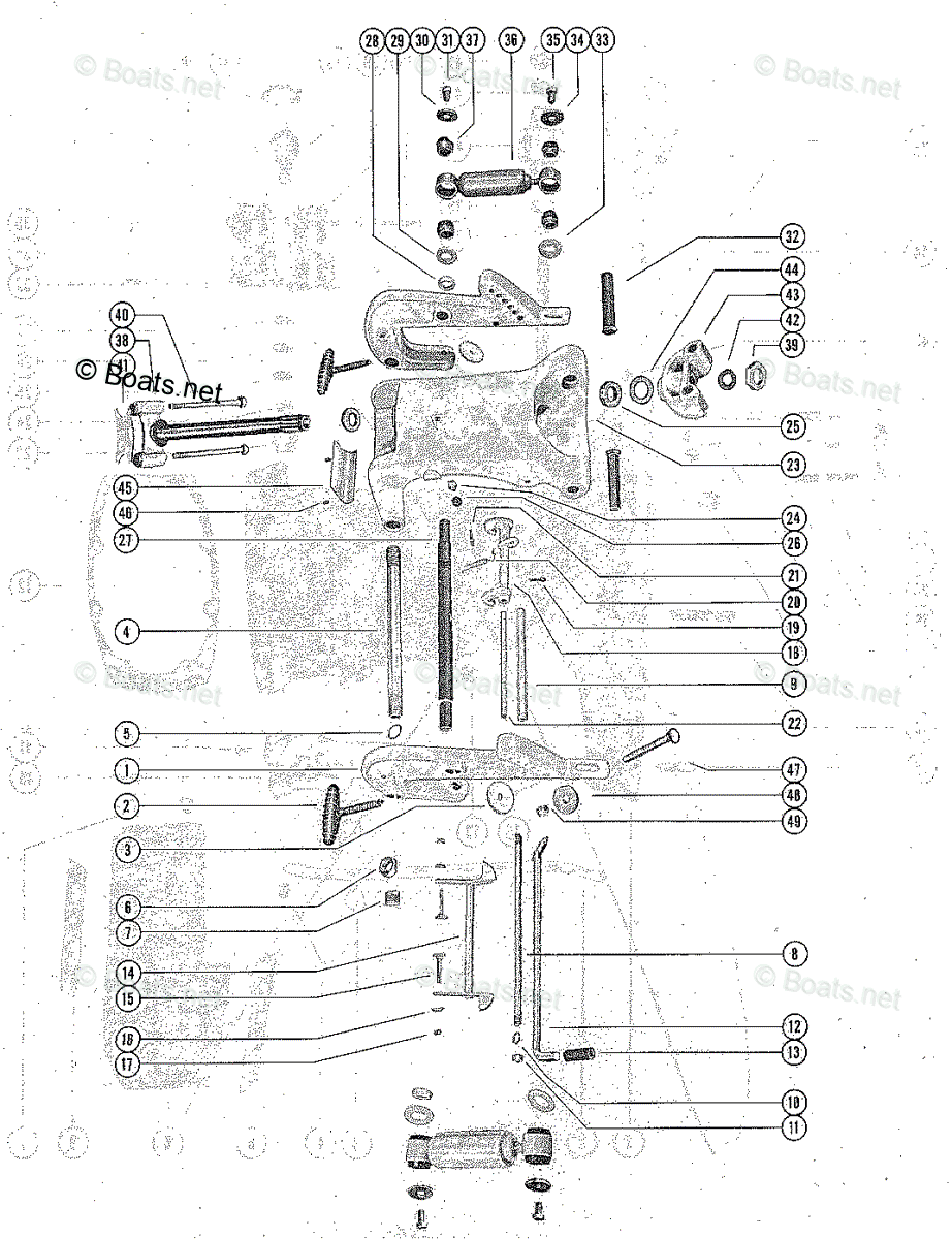 Mercury Outboard 50HP OEM Parts Diagram for Clamp and Swivel Bracket ...