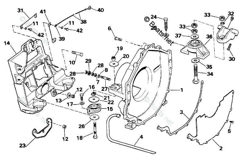 OMC Sterndrive 4.30L 262 CID V6 OEM Parts Diagram for Transom Plate ...