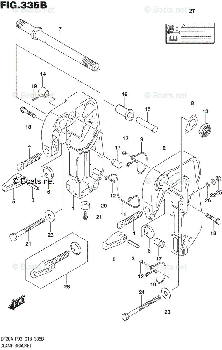 Suzuki Outboard 2018 OEM Parts Diagram for CLAMP BRACKET (DF9.9BT)(DF9 ...