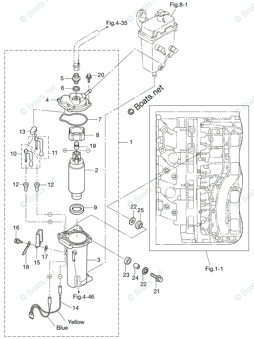 Nissan Outboard 2012 OEM Parts Diagram for FUEL FEED PUMP