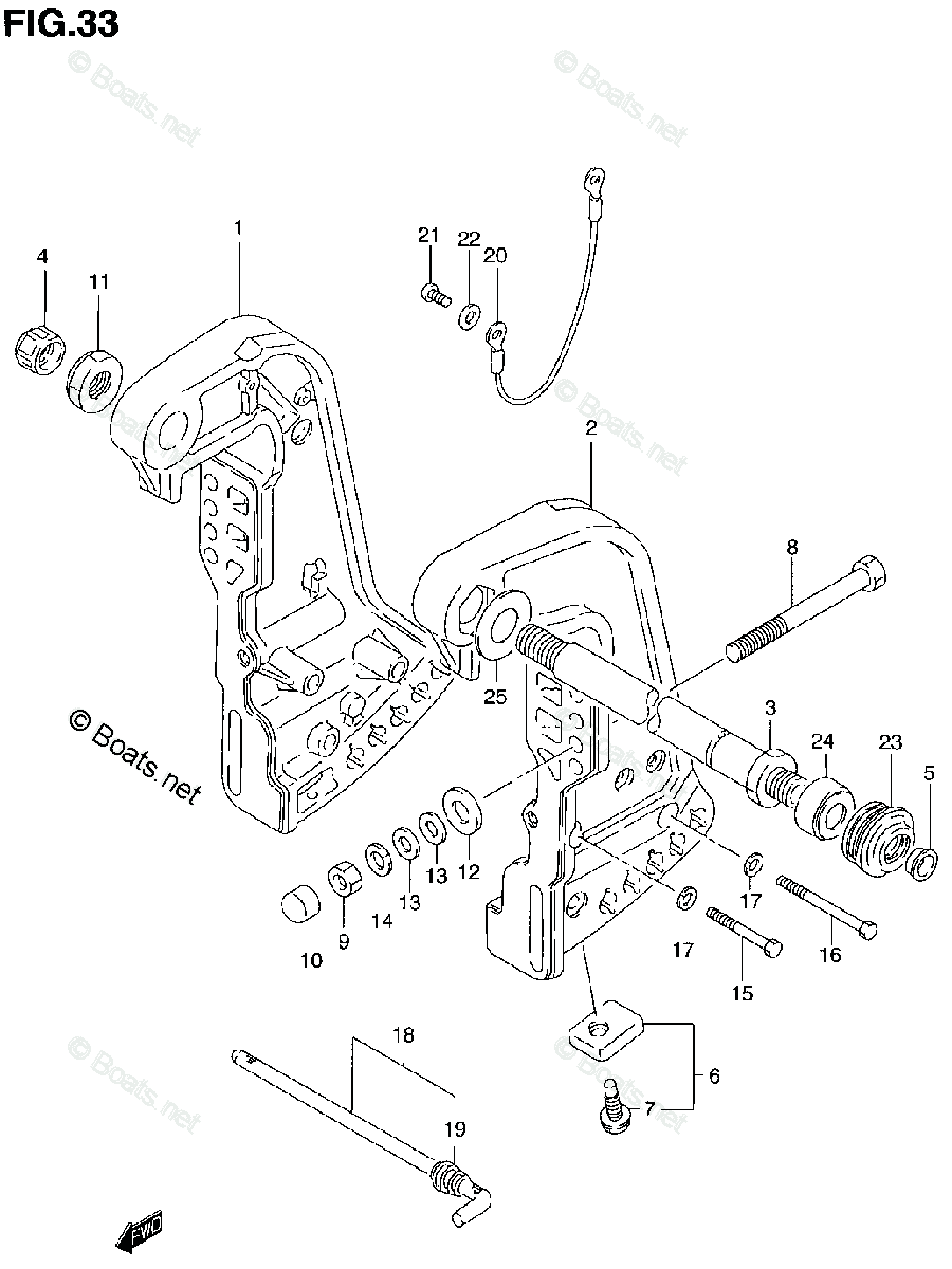 Suzuki Outboard 1992 OEM Parts Diagram for CLAMP BRACKET