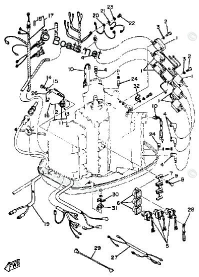 Yamaha Outboard Parts by HP 200HP OEM Parts Diagram for Electric Parts