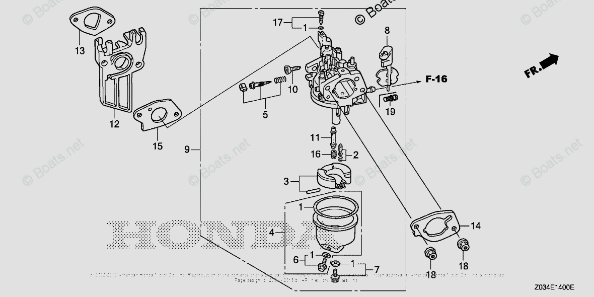Honda Generators EM3000C A VIN EZGL1000001 TO EZGL 1009364 OEM Parts