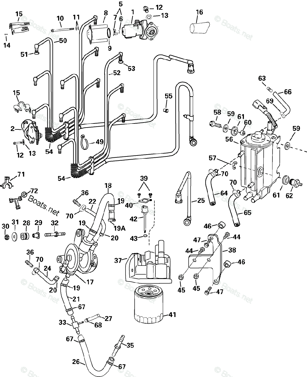 Evinrude Outboard 2004 OEM Parts Diagram for Fuel System