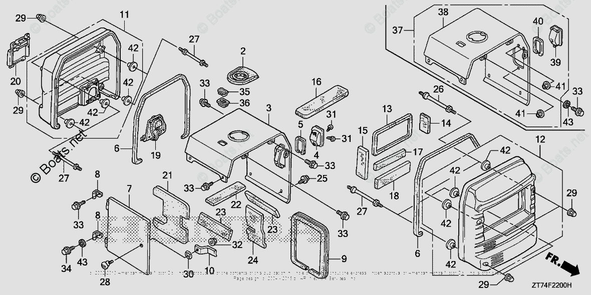 Honda Generators EU3000IS A VIN EZGF1000001 TO EZGF1079999 OEM Parts