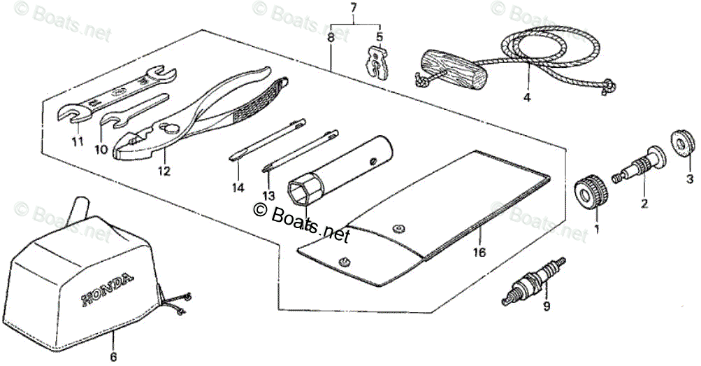 Honda Outboard Parts by HP & Serial Range 50HP OEM Parts Diagram for