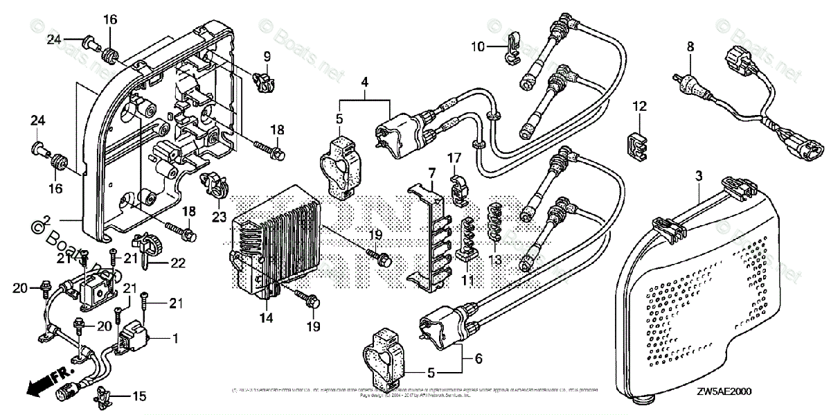 Honda Outboard 2007 And Later OEM Parts Diagram for Ignition Coil + C.D ...