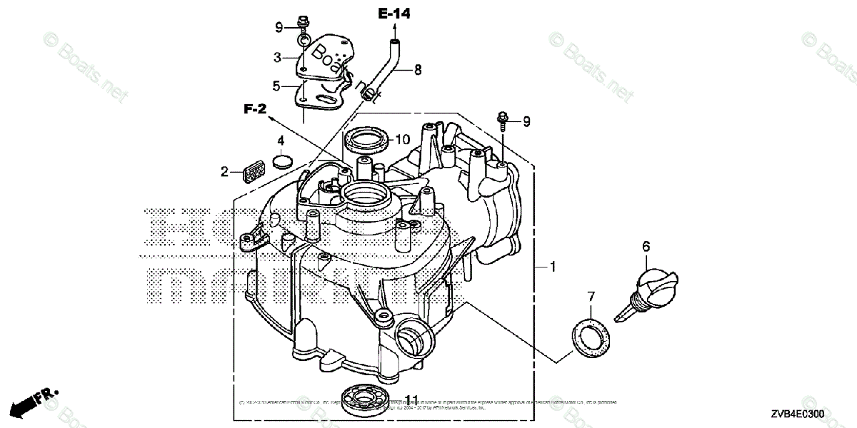 Honda Outboard Parts by HP & Serial Range 5HP OEM Parts Diagram for