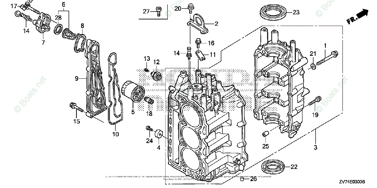 Honda Outboard Parts by HP & Serial Range 30HP OEM Parts Diagram for