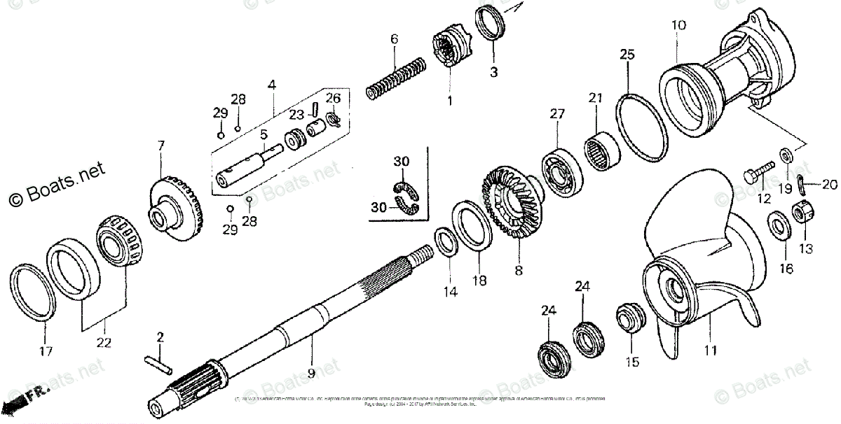 Honda Outboard 90HP OEM Parts Diagram for Propeller (2) | Boats.net