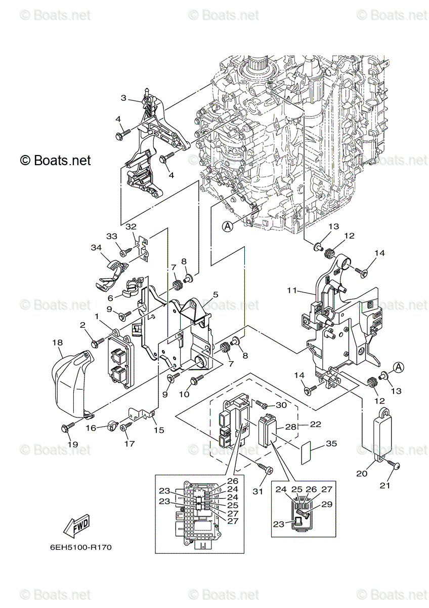 ienowaTVボード Yamaha Outboard 2018 OEM Parts Diagram for ELECTRICAL (1