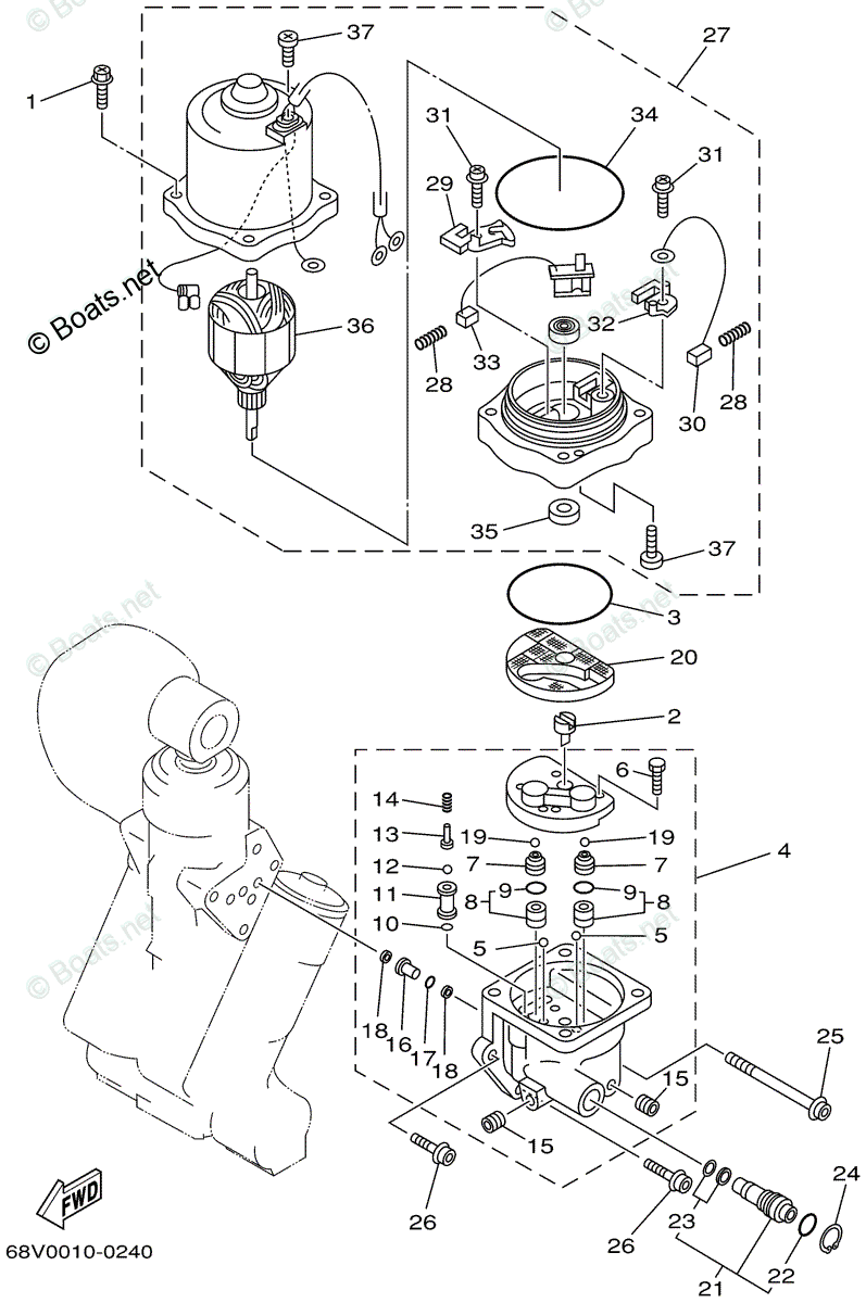 Yamaha Outboard 2001 Oem Parts Diagram For Power Trim And Tilt Assy 2