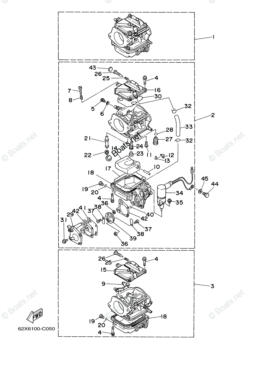 Yamaha Outboard 2007 OEM Parts Diagram for CARBURETOR | Boats.net