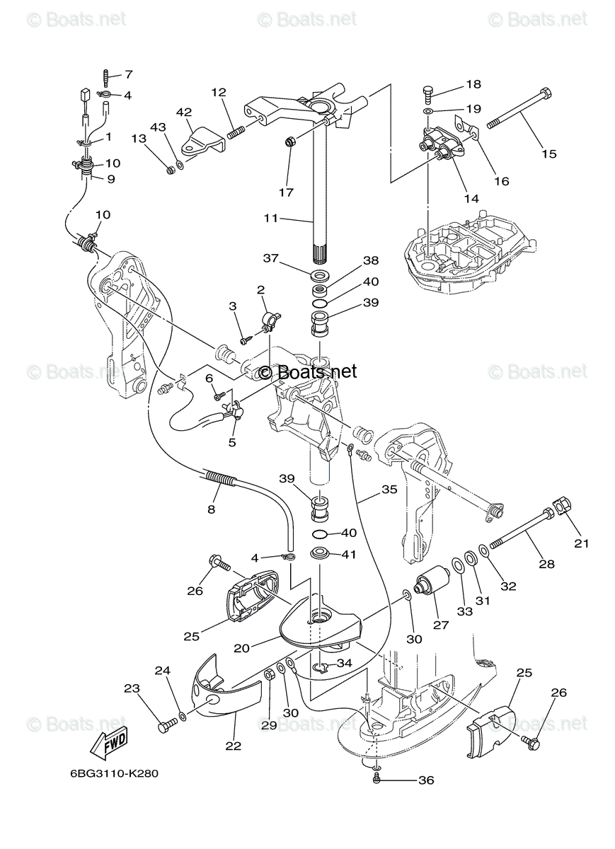 Yamaha Outboard 2010 OEM Parts Diagram for Bracket 3 | Boats.net